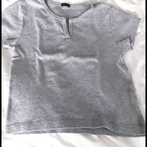 Split hem gray brandy top